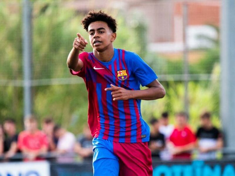 lamine yamal the promising barcelona youth talent handpicked by xavi lamine yamal celebra un gol con el juvenil del barc a fcb