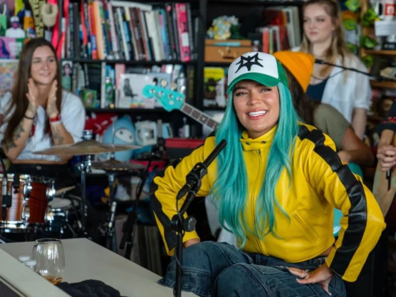 karol g performs at nprs tiny desk concert 20230412 karolg 352 wide 5581ca01e86d92cbb1d13163b7cbe1b2f77b6744