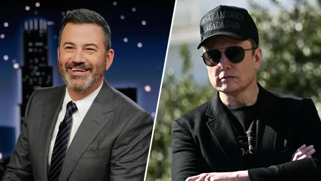 elon musk vs jimmy kimmel humor tesla woes and a cybertruck recall jimmy kimmel elon musk 2 shot