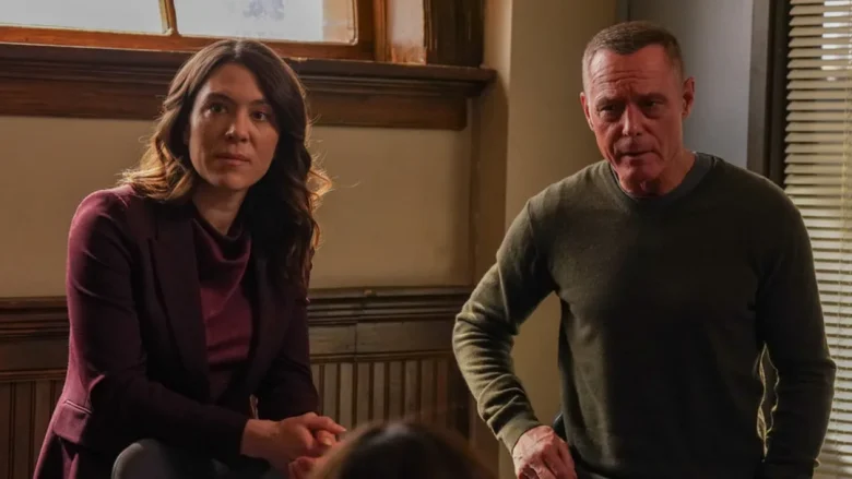 CHICAGO P.D. -- "Open Casket" Episode 12021 -- Pictured: (l-r) Sara Bues as Asa Chapman, Jason Beghe as Sgt. Hank Voight | Photo by: Elizabeth Sisson/NBC