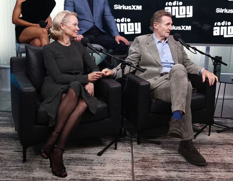 pamela anderson and liam neeson spark romance rumors at siriusxm event gettyimages 2227746094 688b72a